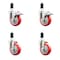 Service Caster 4 Inch 316SS Red Poly Swivel 1-3/8 Inch Expanding Stem Caster Lock Brake, 2PK SS316TTLEX20S414-PPUB-RED-2-S-2-138 - alternate 1